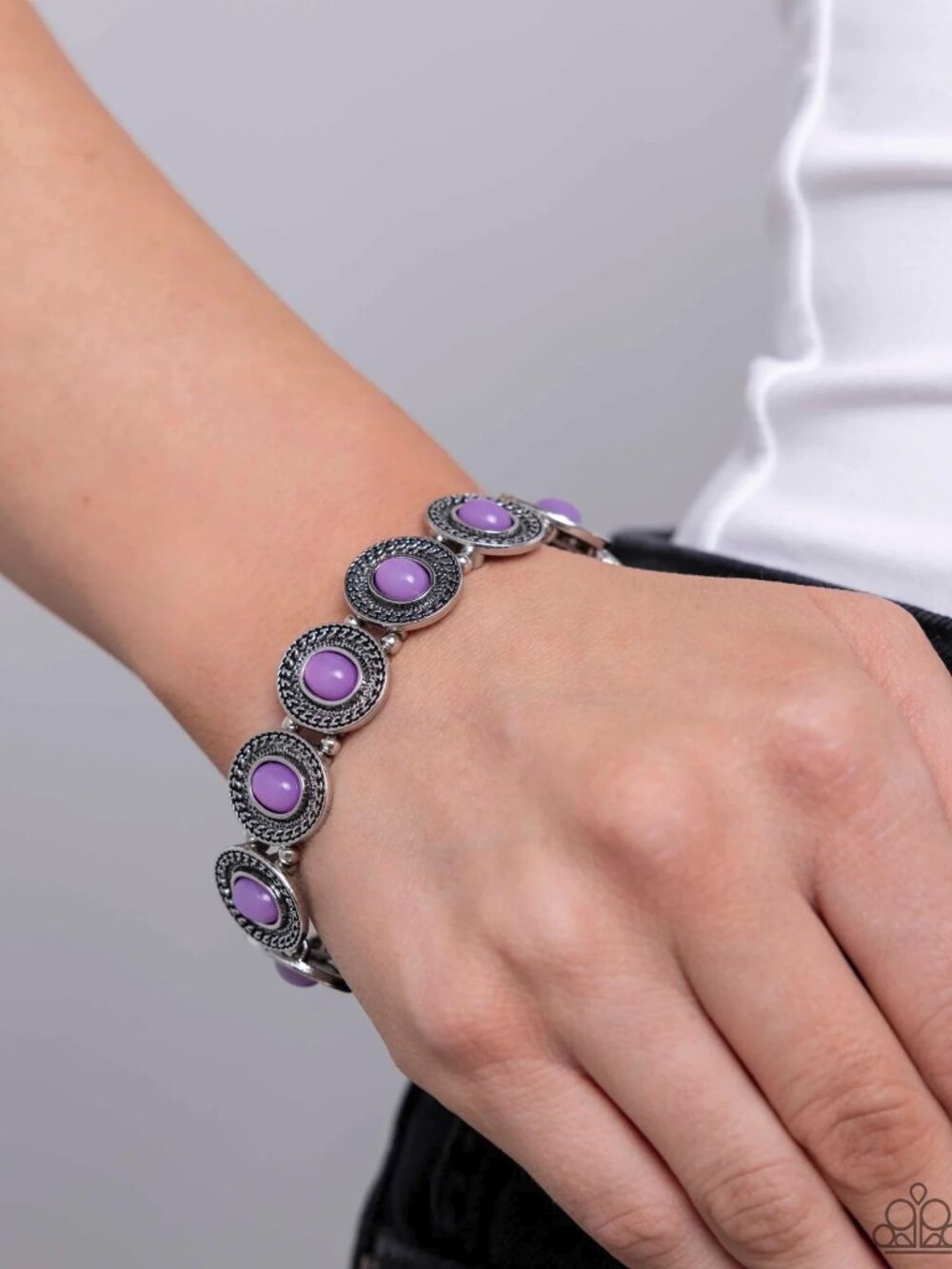 Paparazzi Jewelry Accessories - Dainty Delight - Purple Bracelet - Vintage